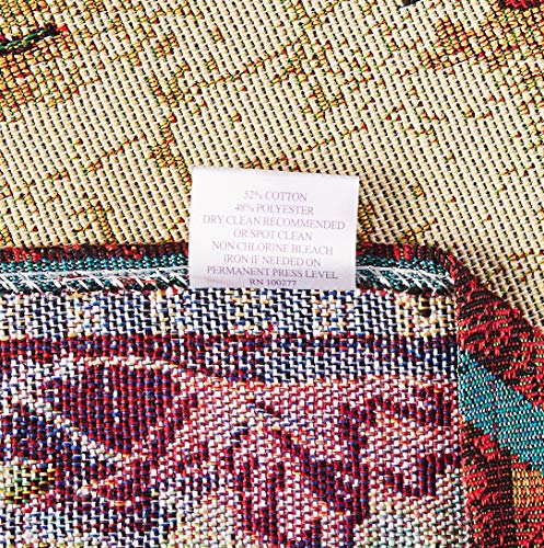 Violet Linen Fall Harvest Collection - Tapestry Cornucopia With Pumpkins And Fruits Design - 13" X 70" Table Runner #TOP2