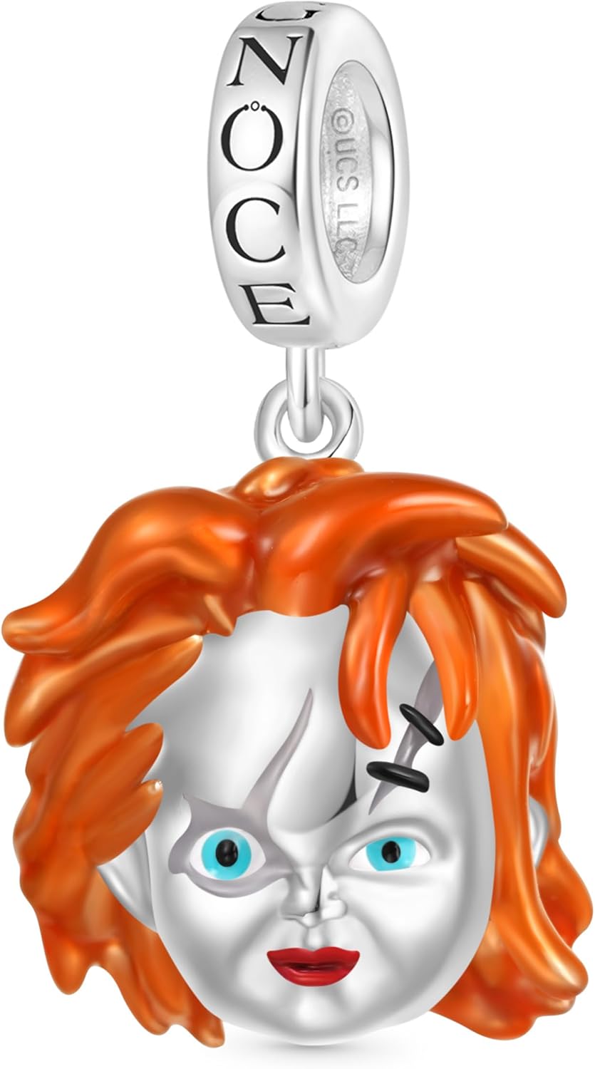 GNOCE Chucky Pendant Dangle Charm Bracelet for Women, S925 Sterling Silver Dangle Charms for Women Wife, Valentine‘s Day, Mother’s Day Jewelry