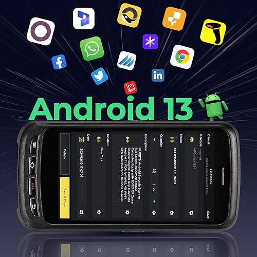 Miniatura 3 de MUNBYN Android 13 escáner de código de barras portátil computadora móvil 1D/2D QR, centro de reparación de EE. UU., 2 años de reparaciones sin