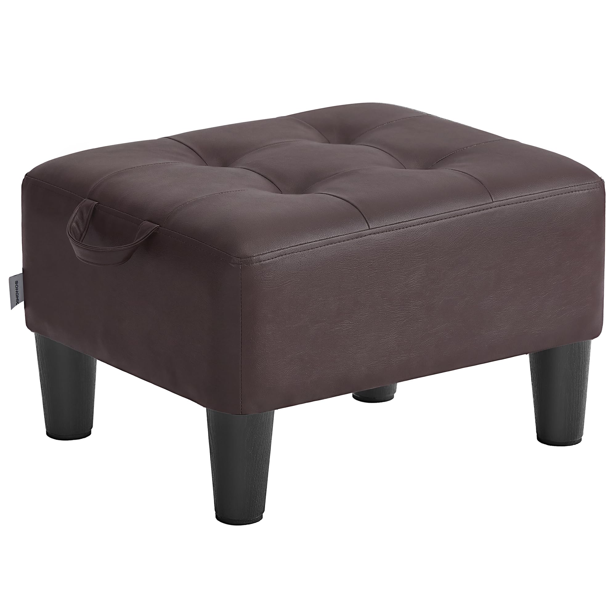 SONGMICS Storage Ottoman, PVC Leather Footrest with Hidden Storage