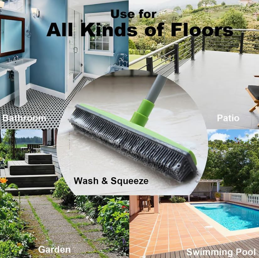 Ultimate Pet Hair Removal Broom | Adjustable Dog & Cat Hair Remover for Carpet | ShedStopper Tool for Effortless & Quick Pet Hair Cleaning—Perfect for Multi-Pet Homes(Green)