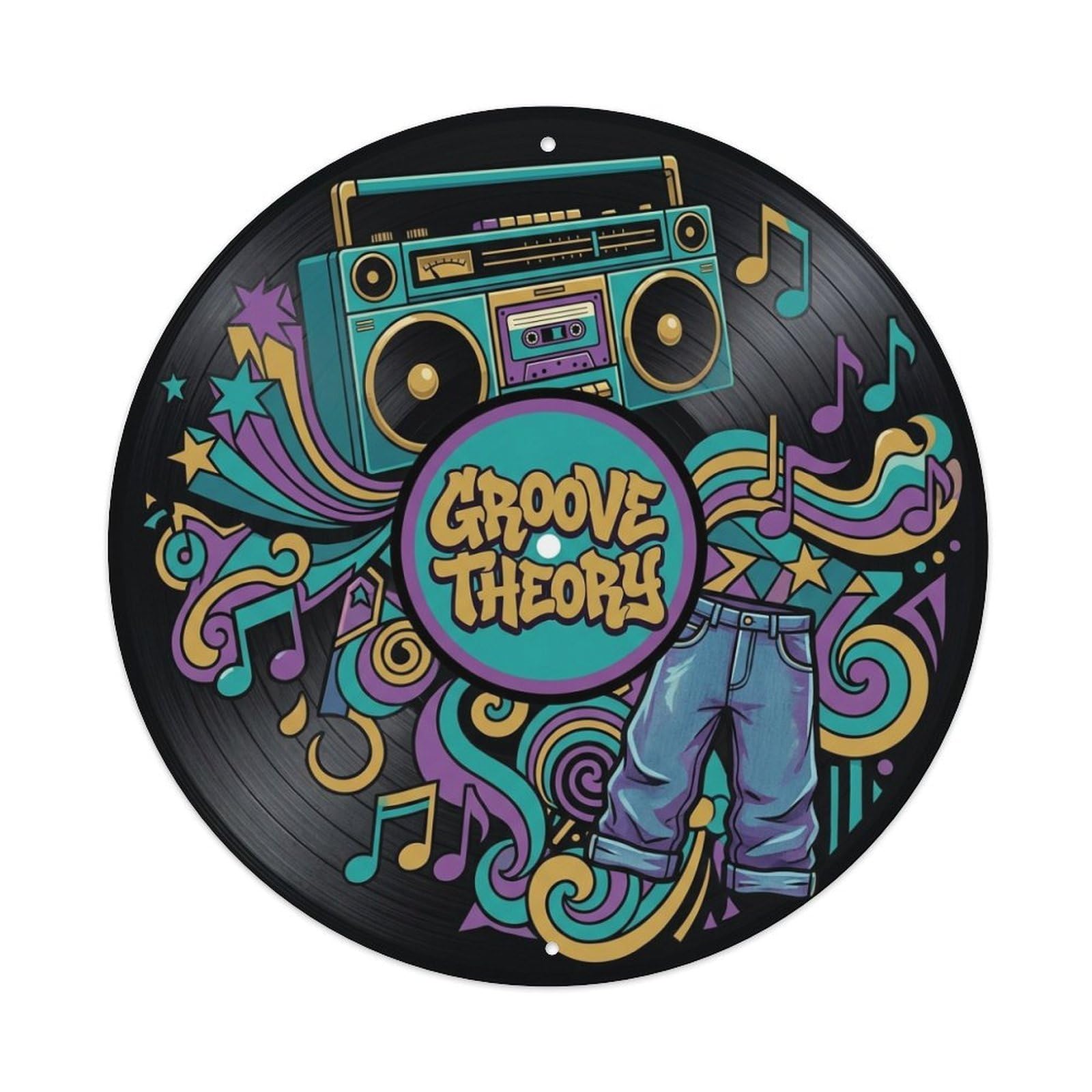 Rhythm Blues Album Cover Groove Theory Vinyl Records Metal Tin Sign