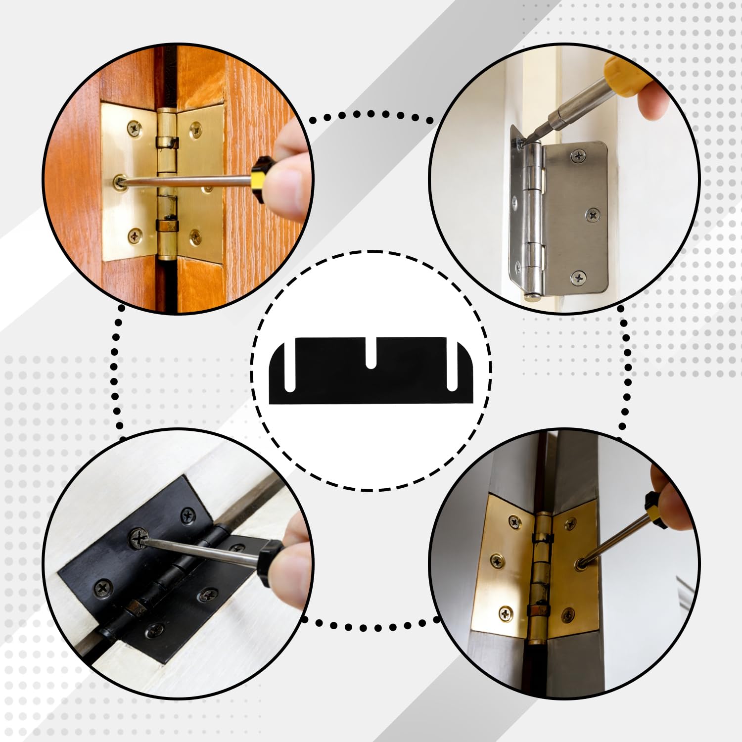 Cuñas de Bisagra para Puerta, 3,5in/8,85cm Ajustables, Relleno de Espacios