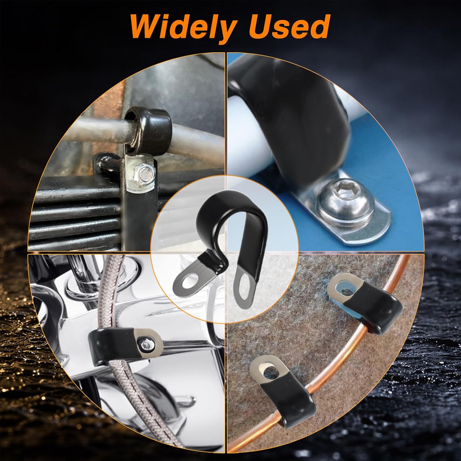 20 PCS 3/16" Brake Line Clips 304 Stainless Steel Rubber Coated Insulated Cable Clamps-Metal Wire Clamps, Hose Clamp, Pipe Clamp, Sturdy Clamp for 3/16" Tube, Lines(20 PCS Self-Tapping Screws)
