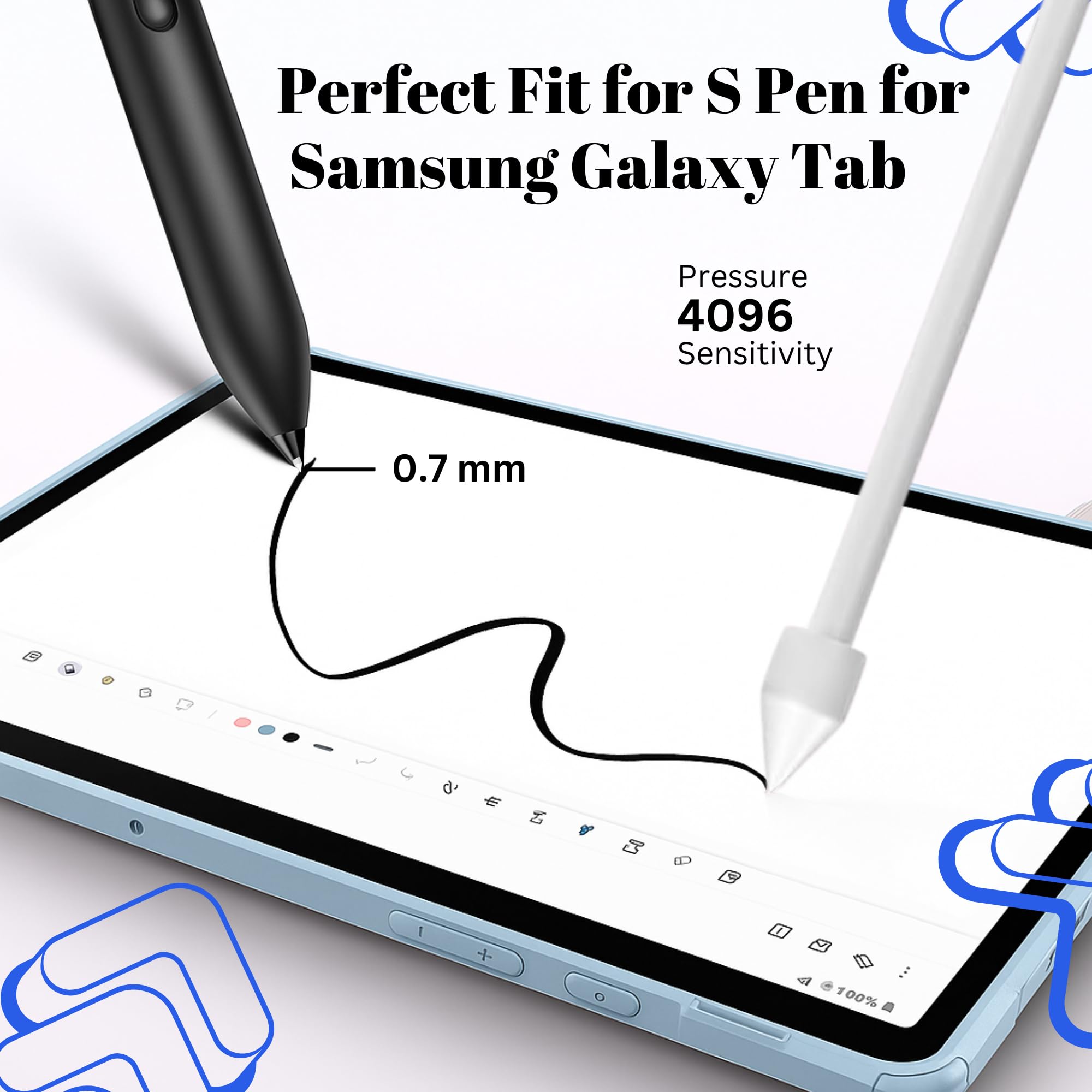 5pc Replacement Plastic Tips/Nibs for Galaxy Tab S Pen, Compatible with Tab/Mobile S24, S23, S22, S10, S9, S8, S7, S6 +/ Lite/Ultra/FE Series (White) — Amazon image 3
