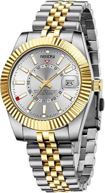 NIBOSI Mens Watches Analog Quartz Stainless Steel with Date Waterproof Fashion Watches for Men Luminous Business Casual Luxury Men's Watch