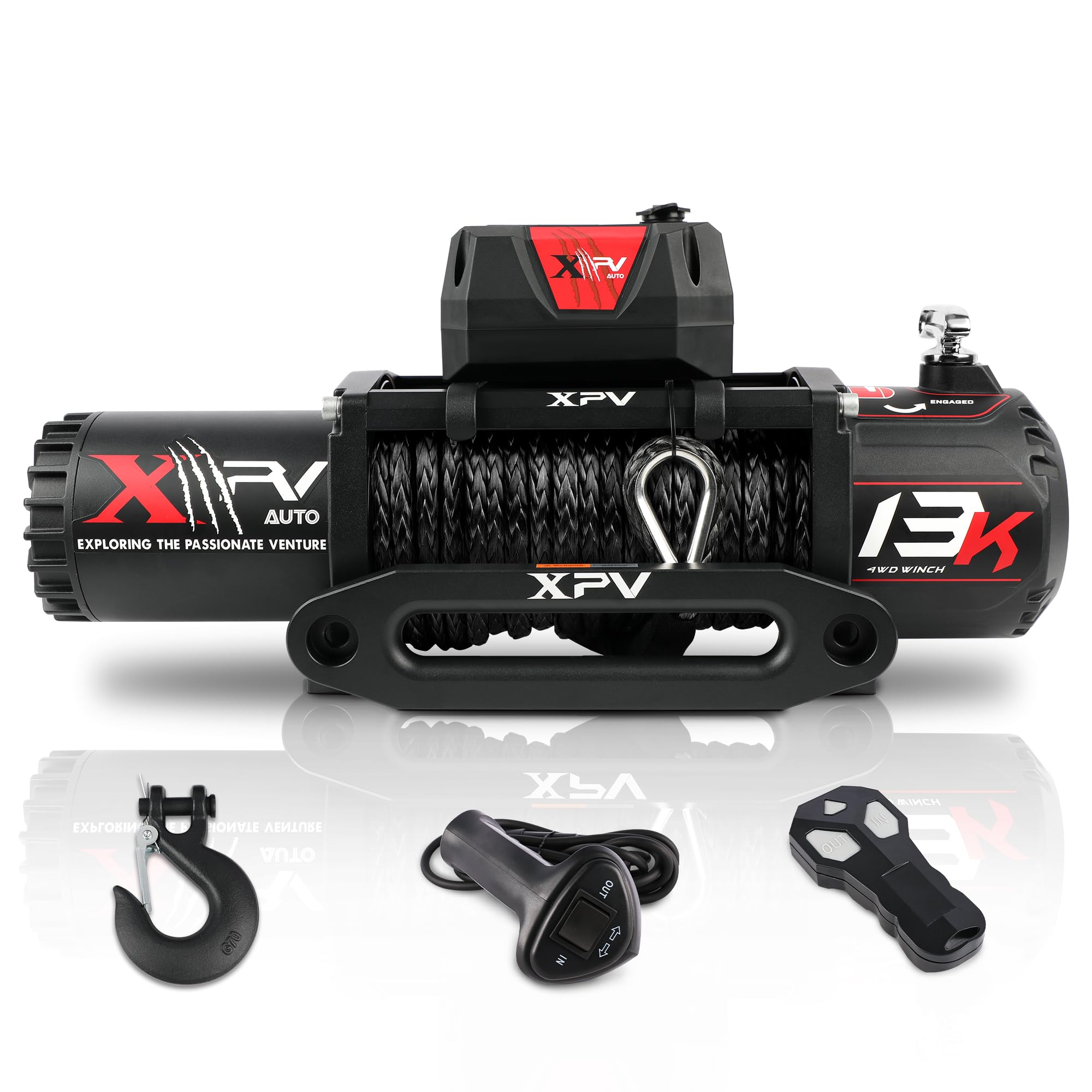 Amazon.com: 13000lb. Winch Synthetic Rope Electric Truck Winch