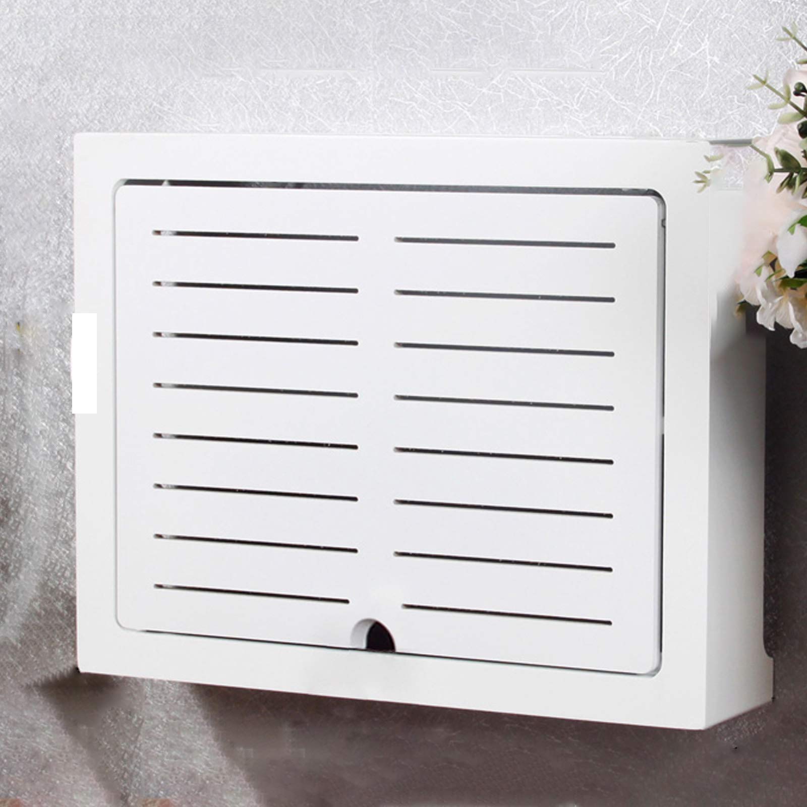 Guoyoocc White Router Shelf,Router Box,Wall Storage,Router Storage Box,Hub Information Box,Weak Current Box Cover,Bracket Wall Hanging With Lock