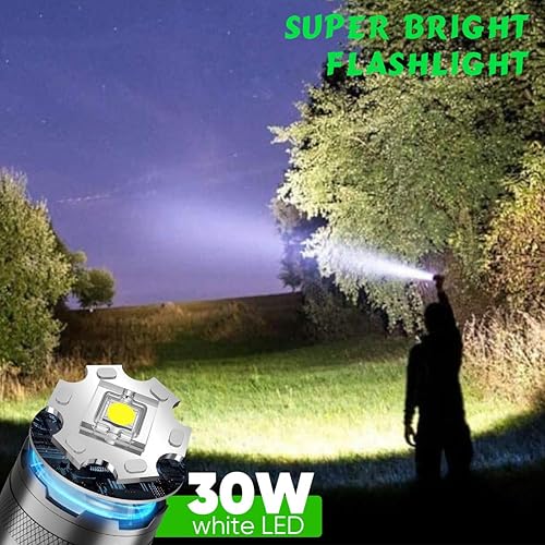 Miniatura 2 de Paquete de 2 linternas recargables, linterna LED súper brillante de alto lúmenes, 4 modos con función de atenuación continua, luz de flash de mano