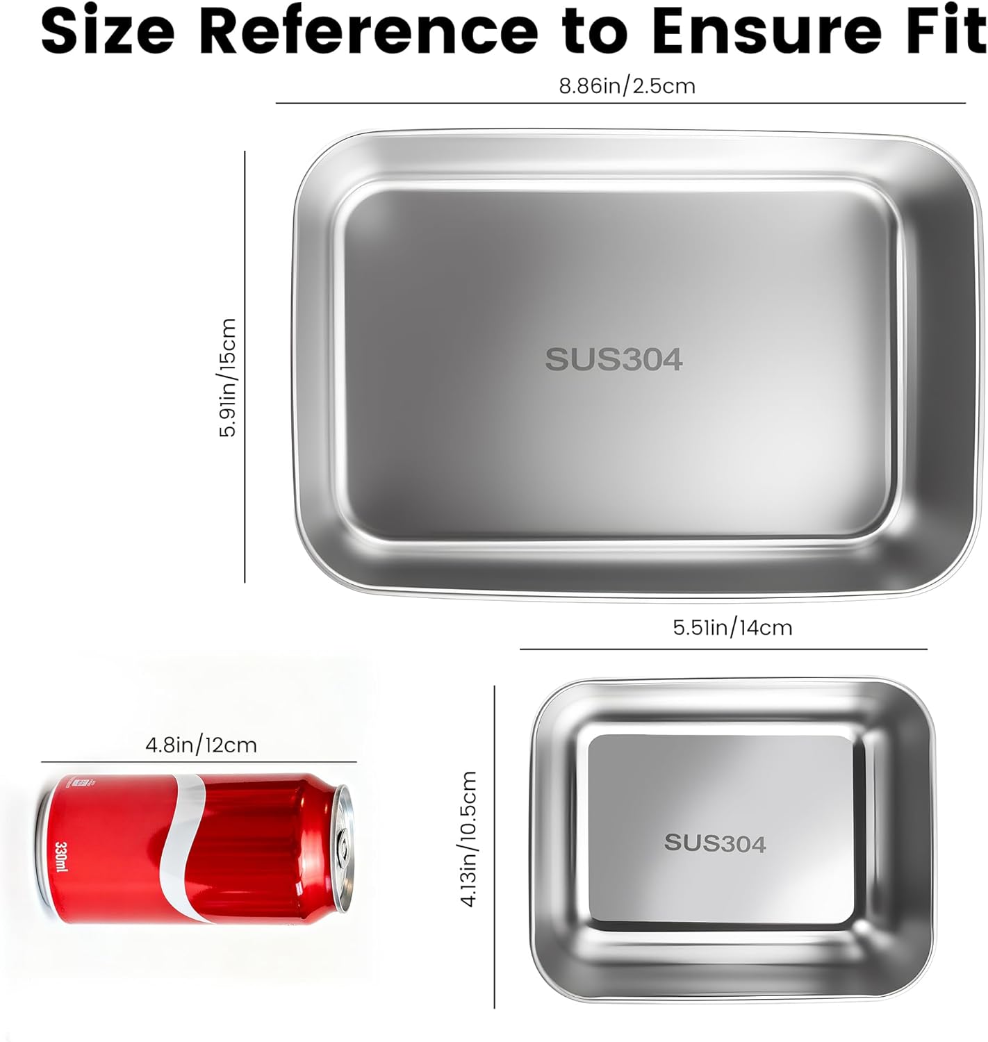 9-Piece Stainless Steel Food Storage Containers Set with Lids - 3 Large & 6 Small Metal Containers for Camping, Outdoor Picnic and Kitchen - Image 5