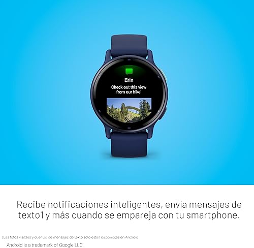Miniatura 9 de Garmin vívoactive 5, reloj inteligente GPS de salud y fitness, pantalla AMOLED, hasta 11 días de batería, azul marino