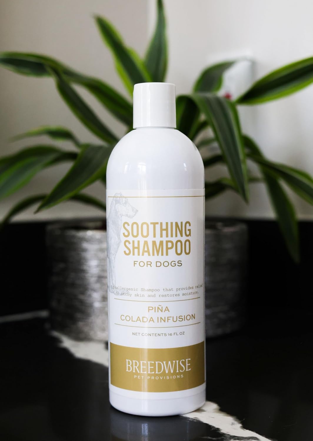 Breedwise Piña Colada Dog Shampoo - Soothing Formula for Dry Skin & Itch Relief - Pet Moisturizing Grooming Wash - 16oz - Made in USA