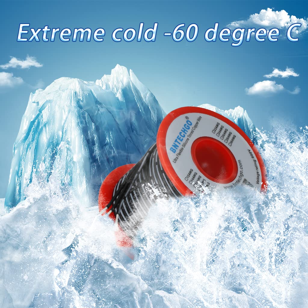 BNTECHGO 20 Gauge Silicone Ribbon Cable Flexible 3P Black 50 ft Flat Cable 20 AWG Stranded Tinned Copper Wire - Image 3