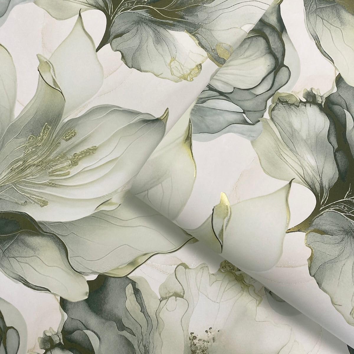 Muriva Elysian Floral Flowers Petal Pastel Abstract Metallic Wallpaper Feature Wall 10m Roll (Multi Colour 212501)