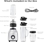 Tribest Glass Personal Portable Blender, Chrome, 5.6 lbs