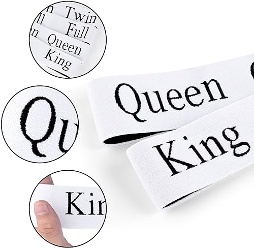 Miniatura 3 de 24 PCS Bed Sheet Organizer Bands, Bed Sheet Keepers, King, Queen, Full, Twin Size Sheet Organizer, Elastic Linen Labels for Bed Sheet Sets and