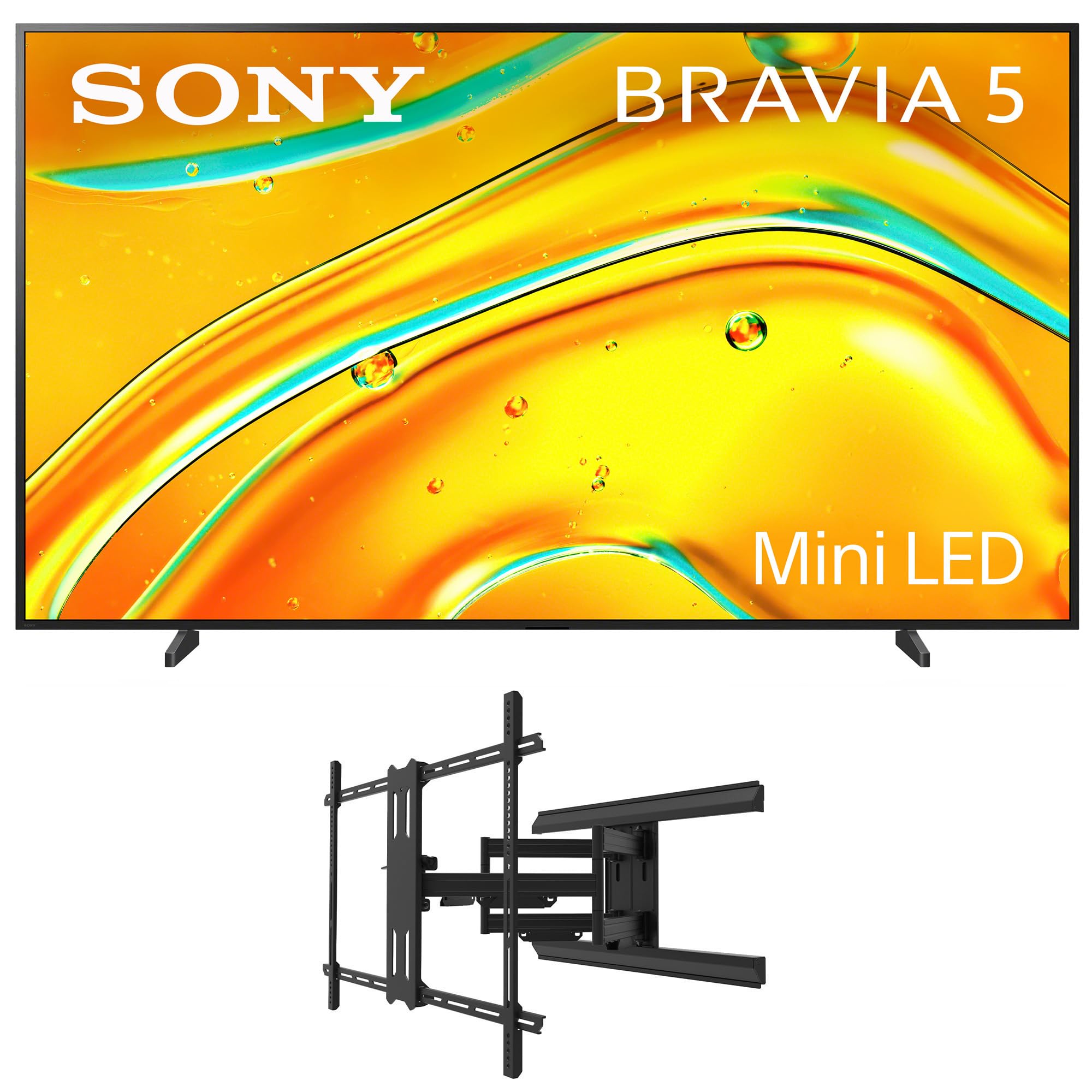SONY K98XR50 98 Inch Bravia Mini LED 4K HDR TV with a Kanto PMX800 Full Motion Dual Stud Mount (2025)