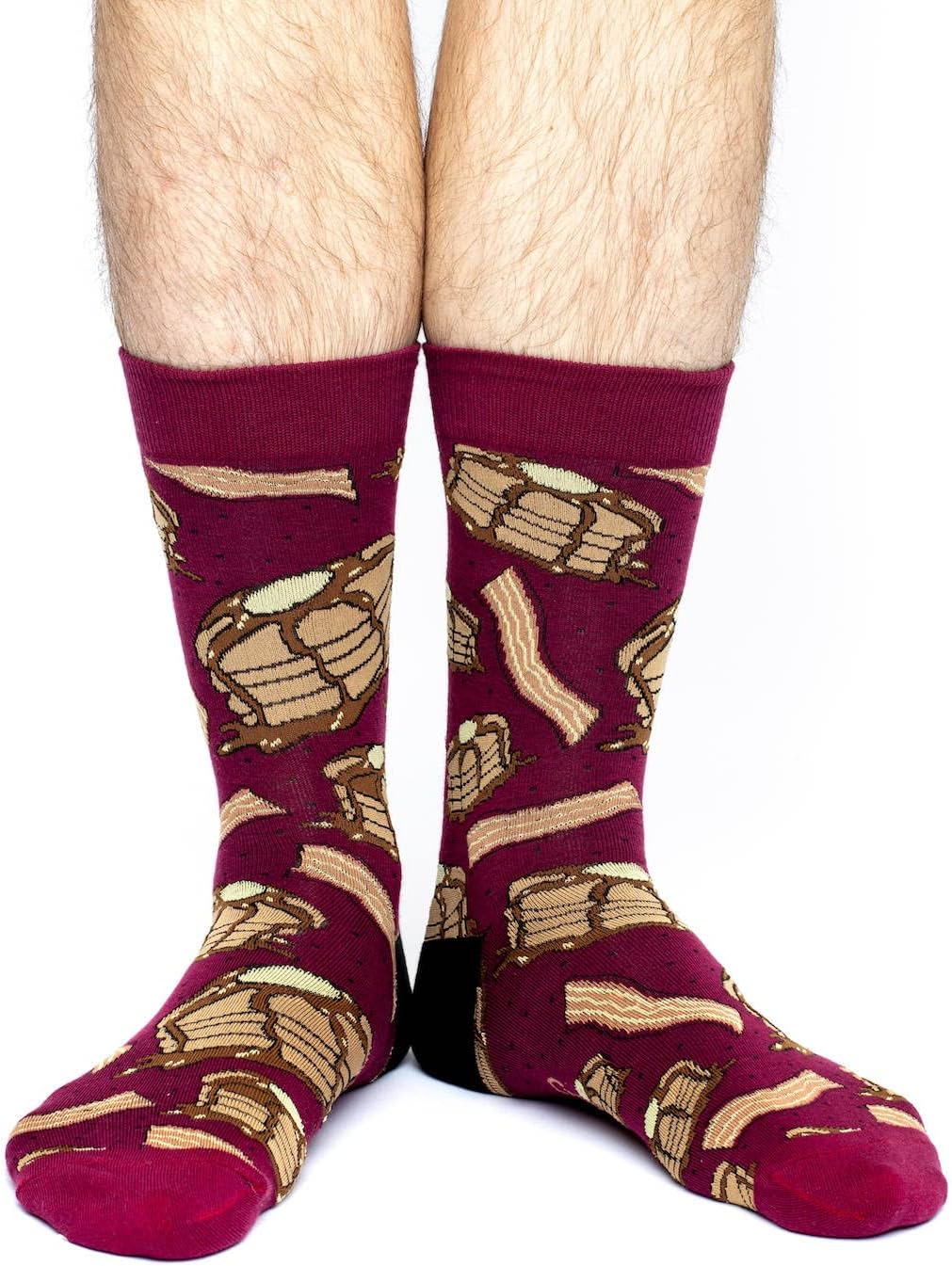 Good Luck Sock Men's Pancakes & Bacon Socks, Big & Tall, Shoe Size 13-17 - Image 2