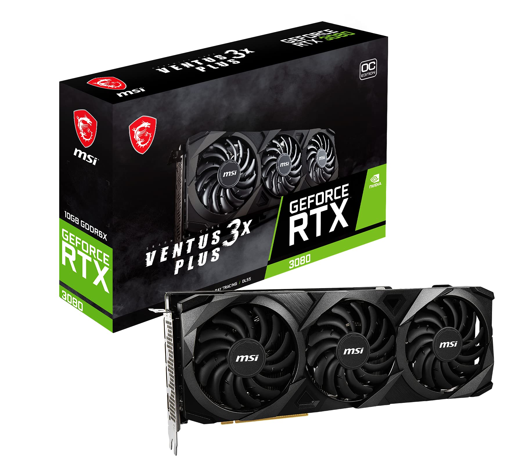 【整備済み品】 MSI GeForce RTX 3080 VENTUS 3X PLUS 10G OC LHR グラフィックスボード VD7850 (整備済み品)