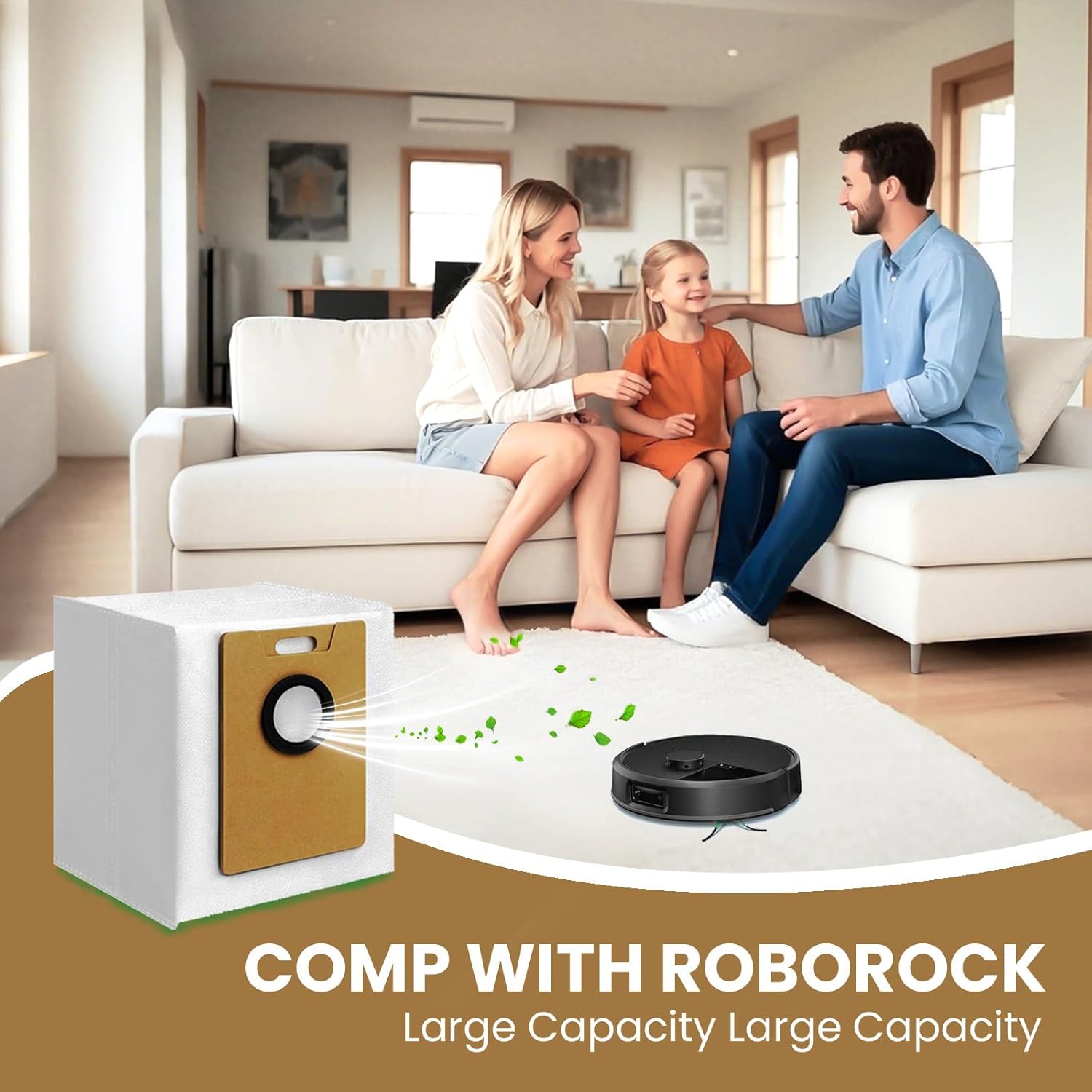 12 Pack Dust Bag Replacement Parts Compatible with Tapo RV30 Max Plus/RV20 Max Plus and RVA202 Robot Vacuum Cleaner,3L Large Capacity Non-Woven Vacuum Bags