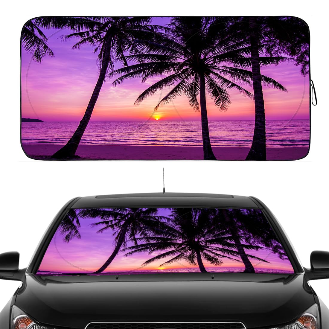 Windshield Sun Shade Eyes (Sunset Purple-L)