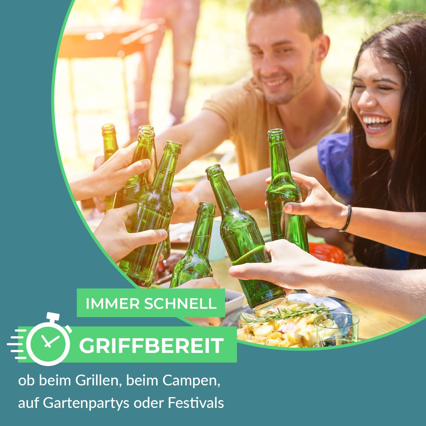 EASYmaxx Flaschenkühler Outdoor | Erdloch- Bierkühler, Camping Kühlschrank, Flaschenkühlschrank | bis zu 15 Flaschen | Highlight im Garten, Outdoorküche und Terrasse