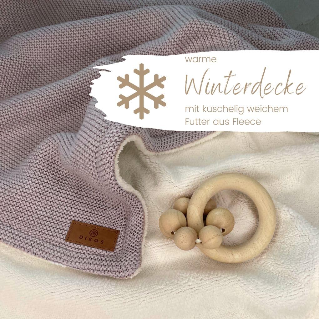 DIKOS Babydecke Winter aus 100% Bio-Baumwolle & weichem Fleece (Oeko-TEX)