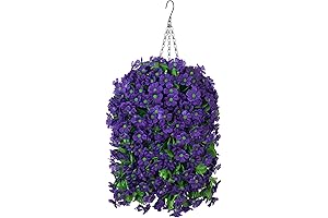 Artificial Hanging Violet in Coconut Basket