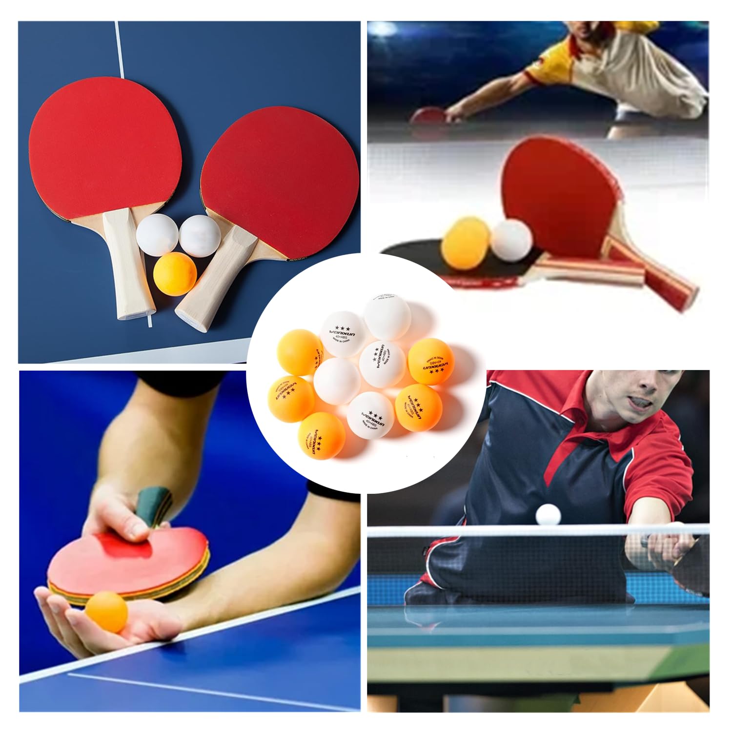 Tokaneit Pelotas de Tenis de Mesa 20 Piezas 3-Star 40mm Entrenamiento Colores Mezclados