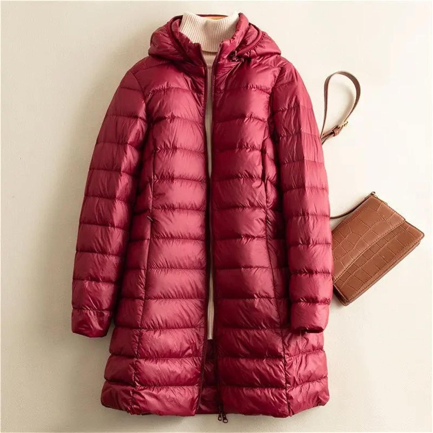 Winter Women Fashion Puffer Jackets Duck Down Jacket Warm Portable Hooded Coat Female Windbreaker Parka