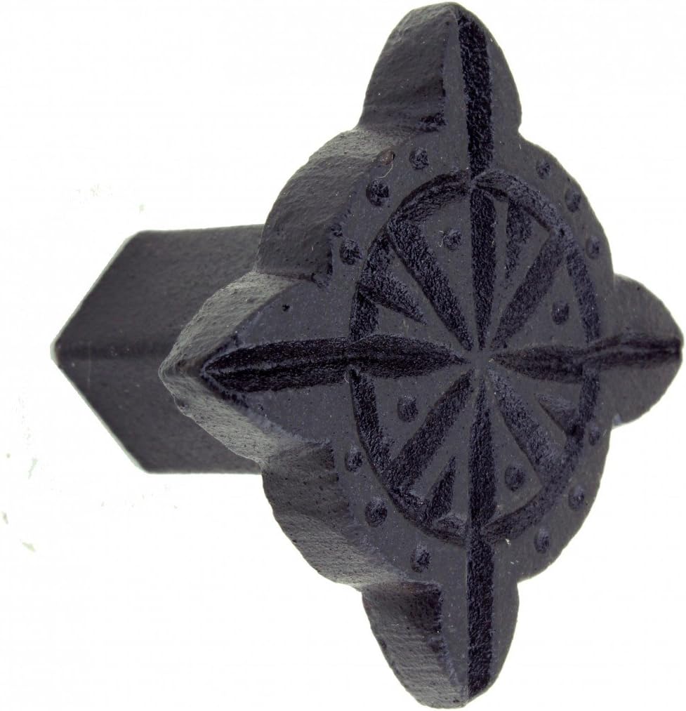 Renovators Supply Manufacturing Iron Cabinet Knob Black Target Design Cabinet Hardware Pack of 2