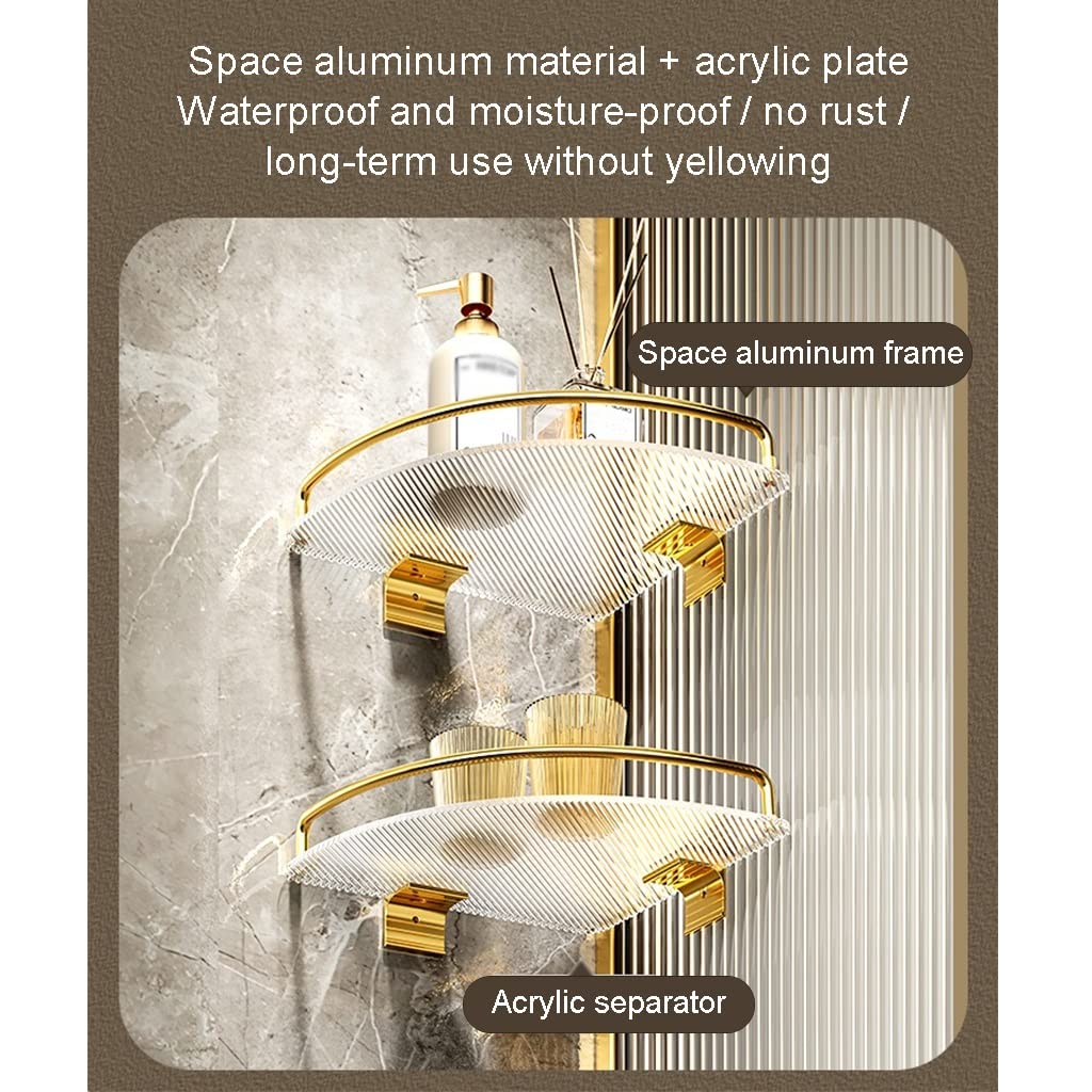 GeekDigg コーナーシャワーキャディ 透明アクリルシェルフ 壁取り付け