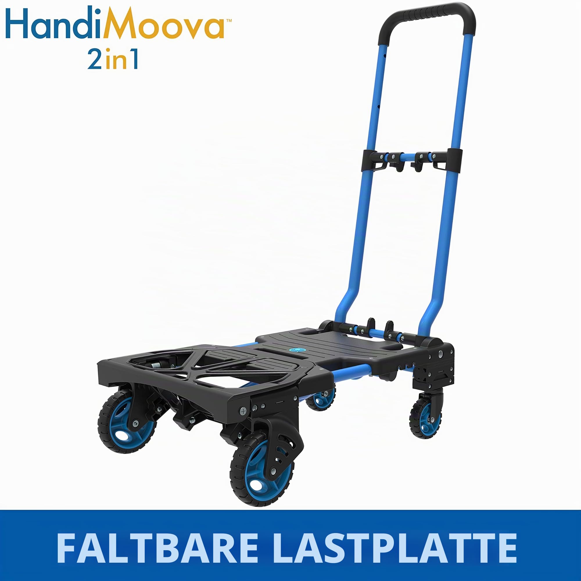 HandiMoova 2-in-1-Sackkarre, 70 kg, multifunktional, 135 kg, zusammenklappbar, in Sekunden konvertierbar