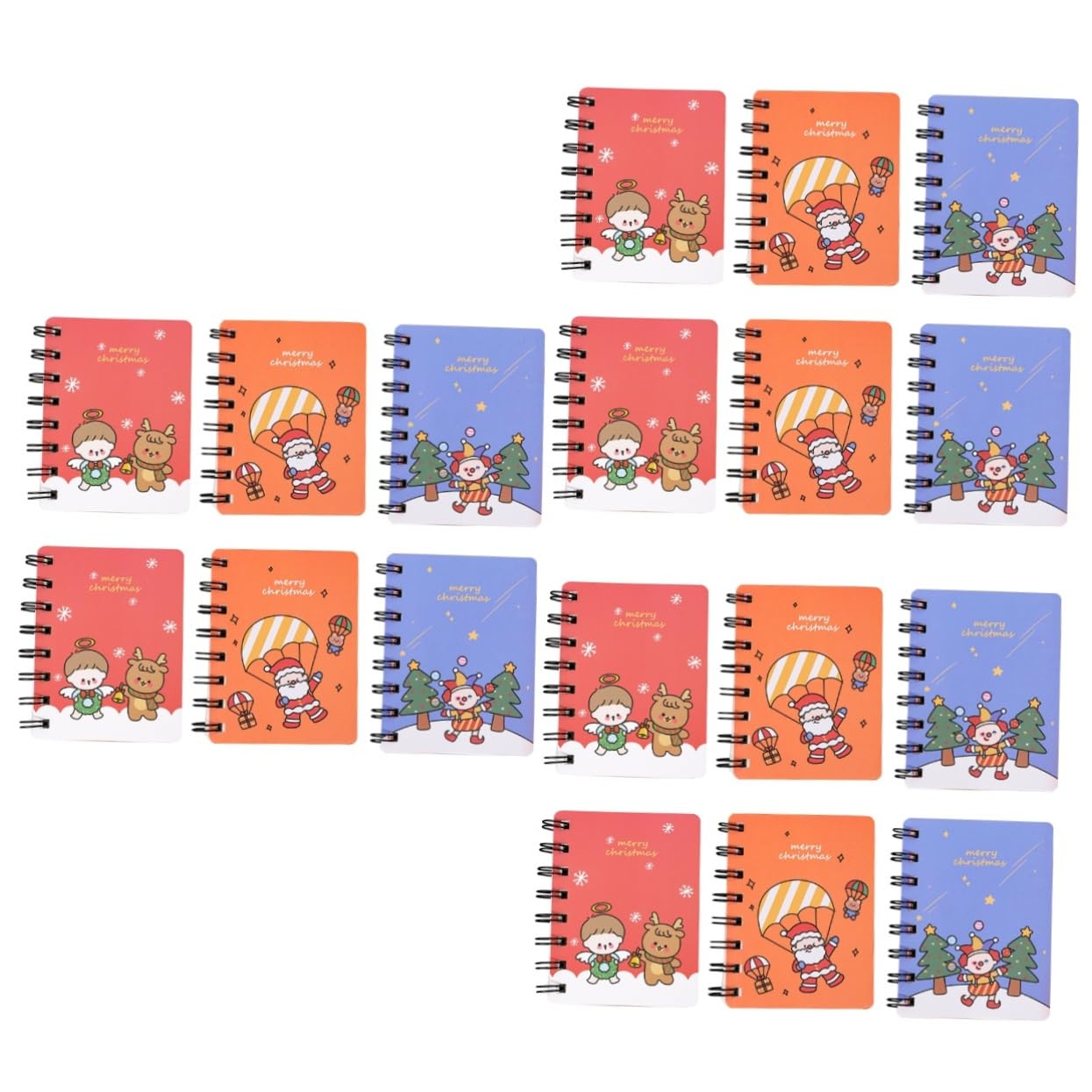 Lurrose 18 Stück Weihnachts Spiralbuch Notizbücher Für Kinder Studenten Notizbuch Zubehör Bindungs Spiral Notizbücher Spiral Spiral Notizbuch Tragbare Spulen Notizblöcke Liniertes