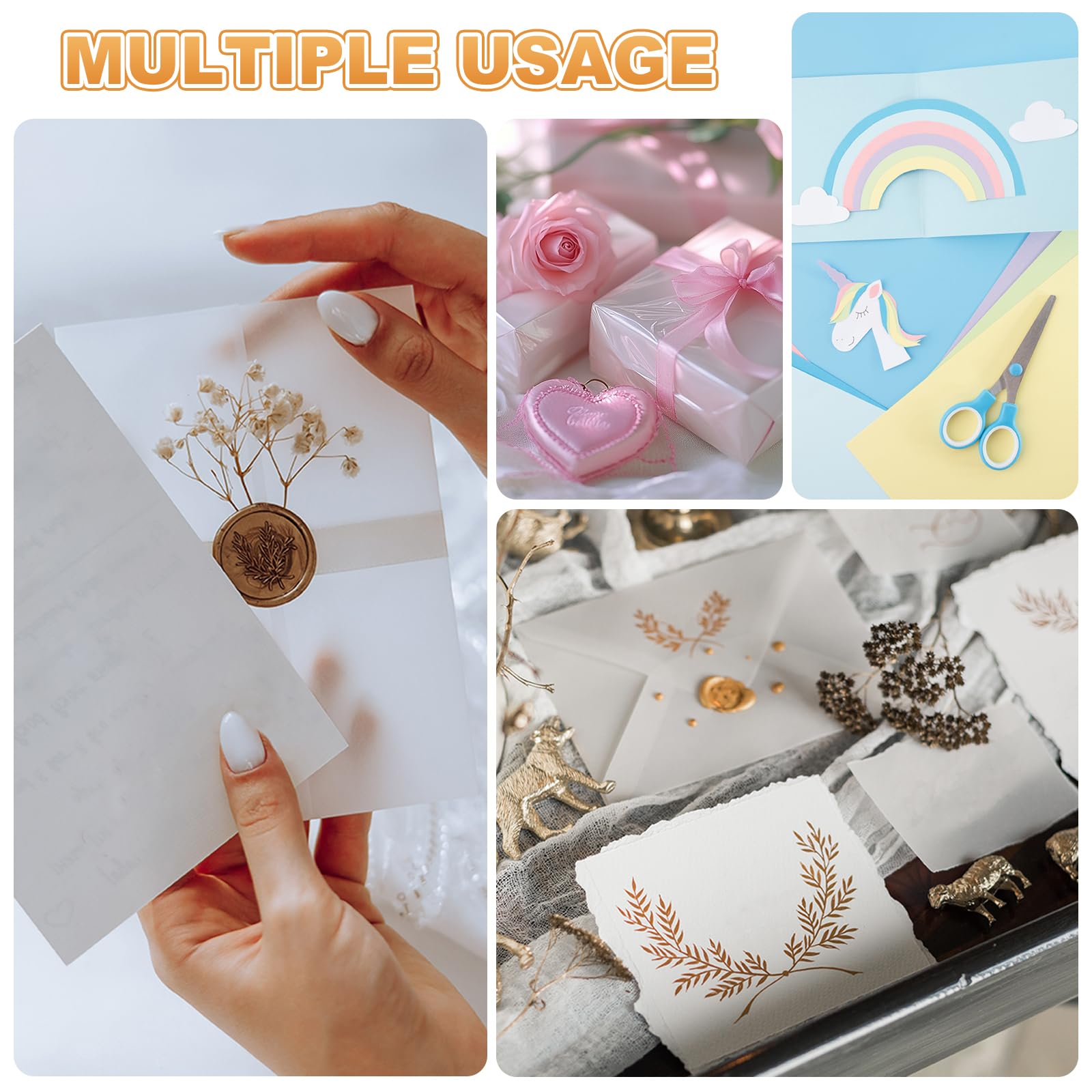 Amazon.co.jp: uxcell 50枚カラー上質トレーシングペーパー 5.9