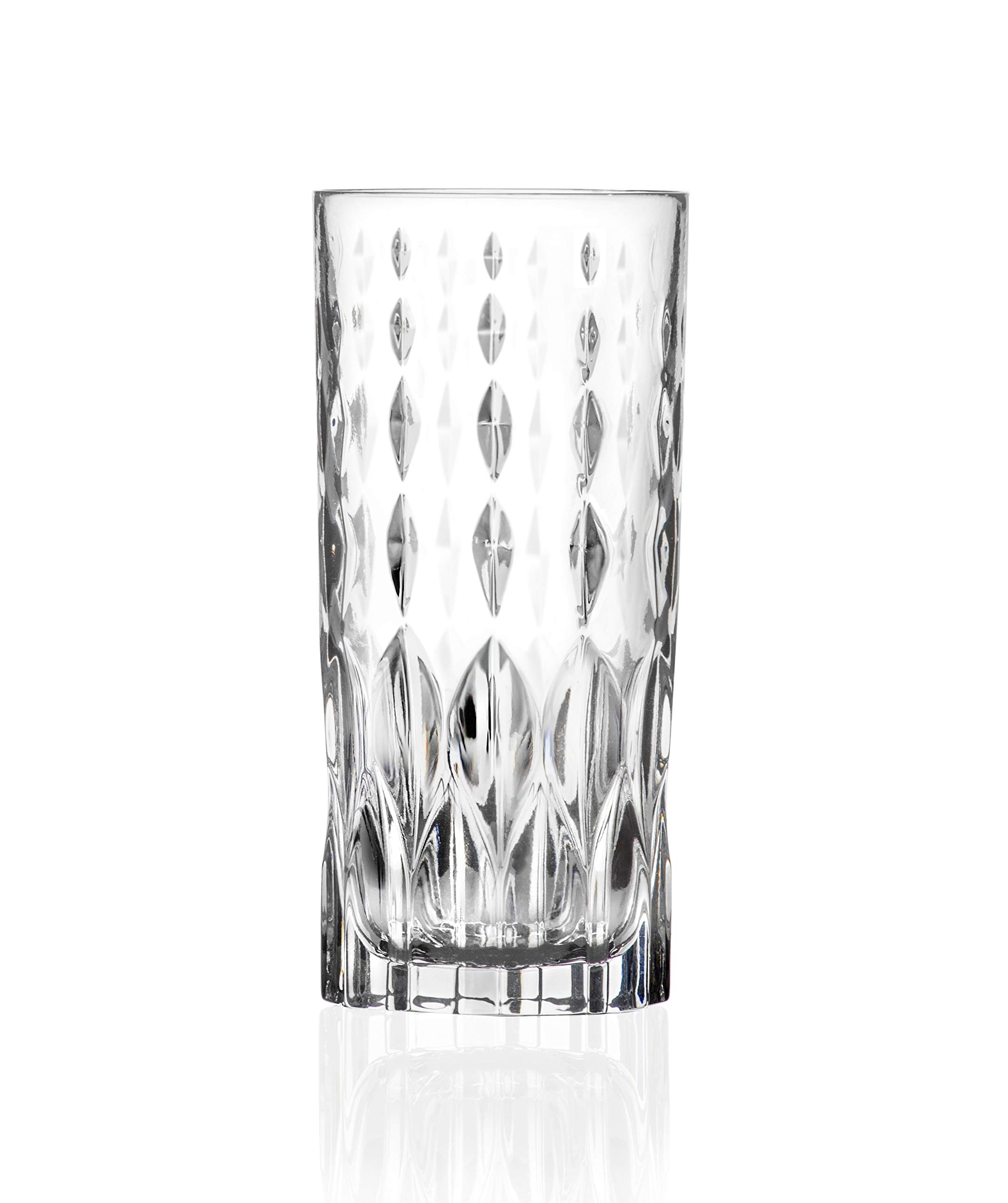 Highball - Juego de 6 vasos Hiball - Cristal similar al vidrio - Hermoso diseño - Vasos para beber - para agua, jugo, vino, cerveza y cócteles - 368.5 g - por Barski - Fabricado en Europa