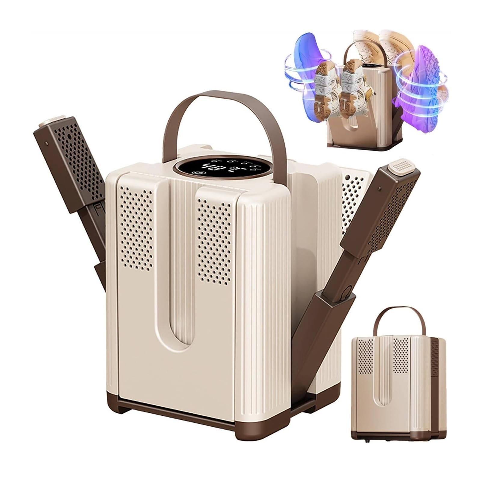 Eoweiot 220v Boot and Shoe Dryer with 6 Ports, Fast Drying, Adjustable Timer, 4-Speed Intelligent Timing,Ideal for Sneakers,and Socks
