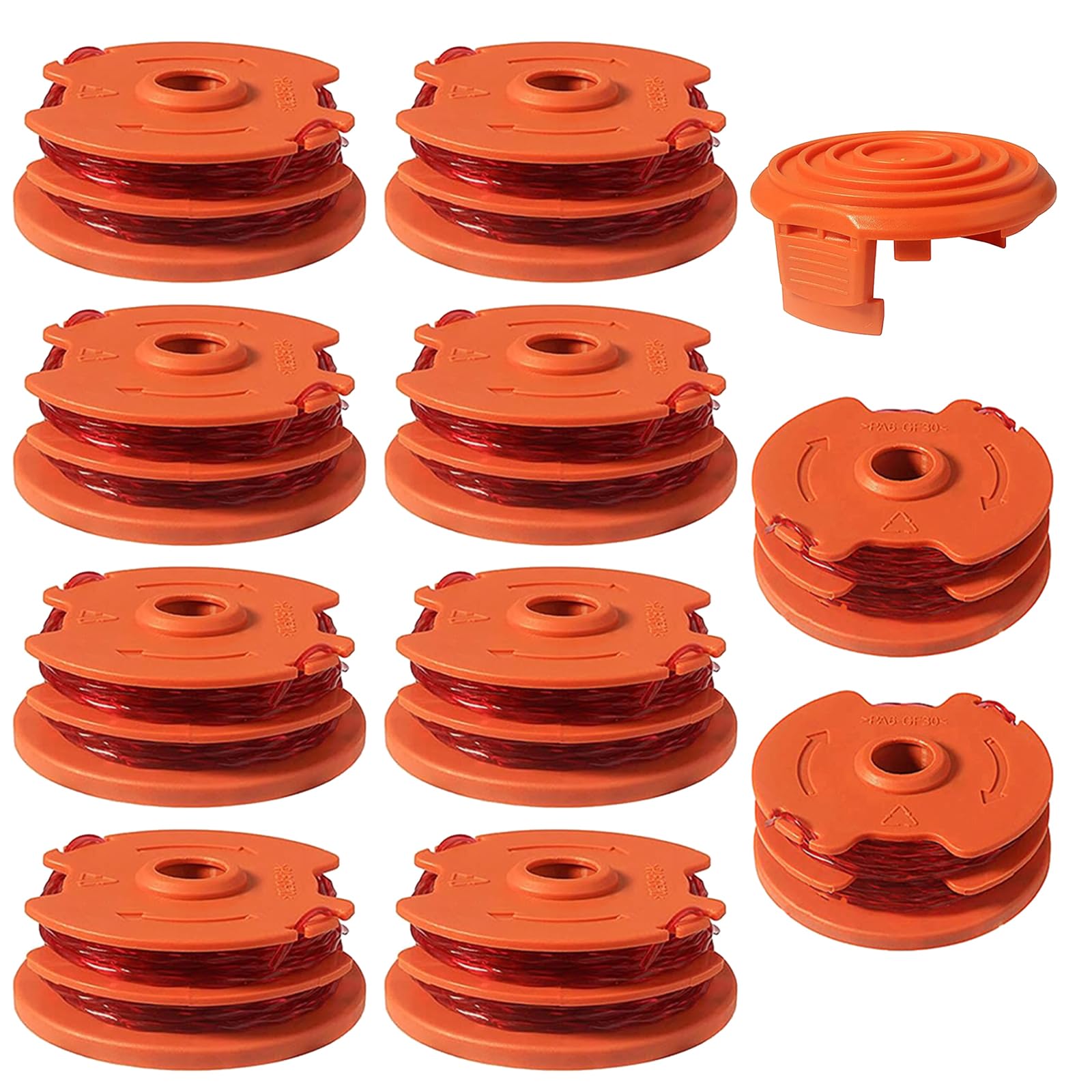 WA0007 50022833 Compatibile con decespugliatori elettrici con filo Worx WG116 WG118 WG119 WG124 WG183, ricambio Edger ricambi bobina linea 0,6 x 4,9 m 0,065 '' 11 confezione (10 bobine, 10 bobine, 10