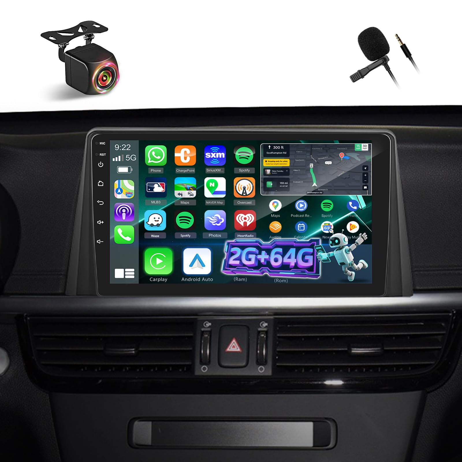 Photo 1 of [4 Core+64G] Volxcereo Car Radio for Kia Optima K5 2016 2017 2018, 10.1 inch Android Touchscreen Stereo with Carplay/Android Auto, GPS Navigation, WiFi, Bluetooth, EQ, SWC, FM/RDS