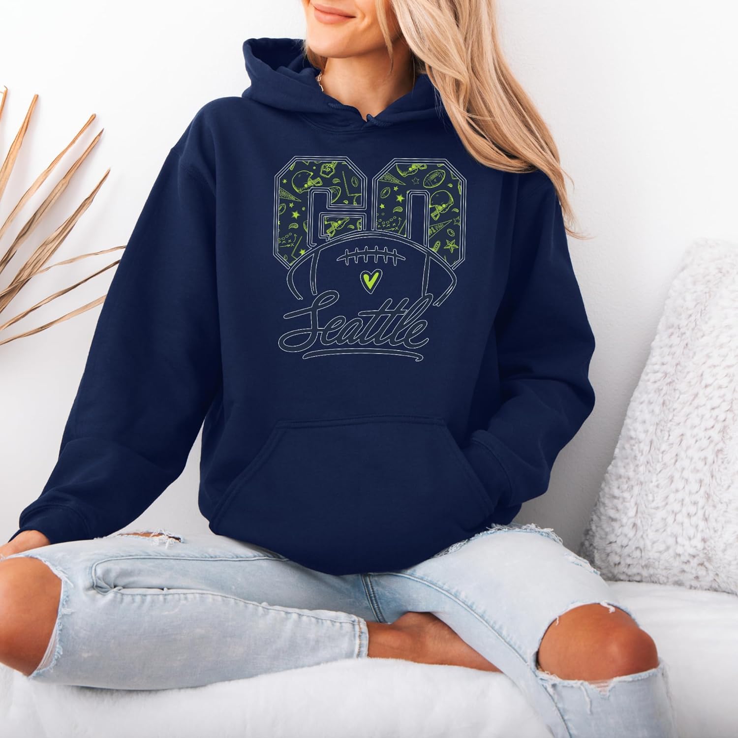 Go Seattle Game Day Sweatshirt – Cozy Retro Team Spirit Pullover – Fall Winter Crewneck for Women