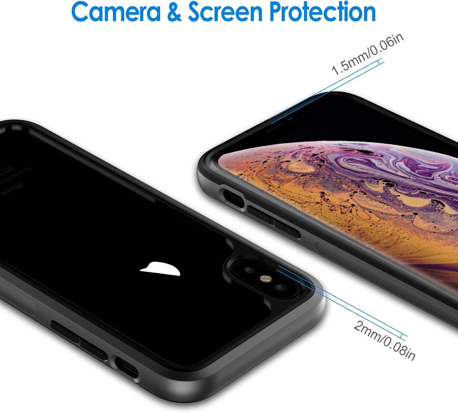 JETech Case for iPhone Xs and iPhone X, Shock-Absorption Bumper Cover Black