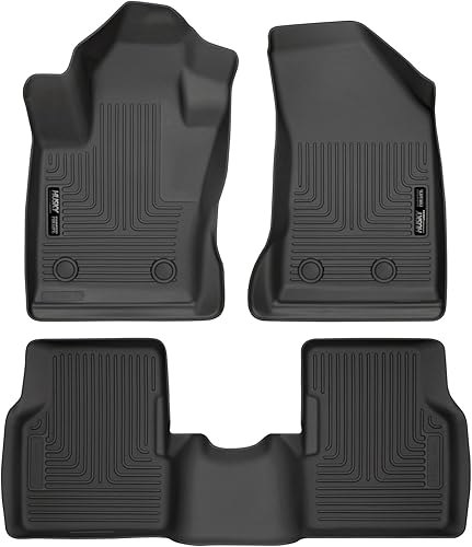 Husky Liners Weatherbeater Alfombrillas de suelo | Compatible con Jeep Compass 2017-2025 | Delantero y 2da Fila, 3 piezas Negro - 95681