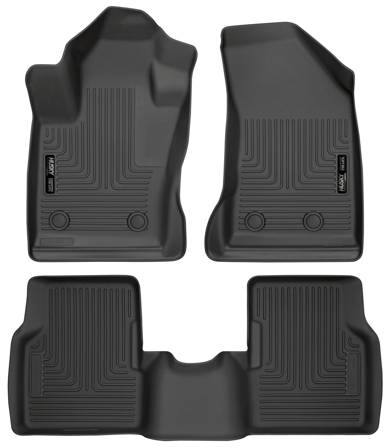 Husky Liners Weatherbeater Floor Mats | Fits 2017-2025 Jeep Compass | Front & 2nd Row, 3-pc Black - 95681
