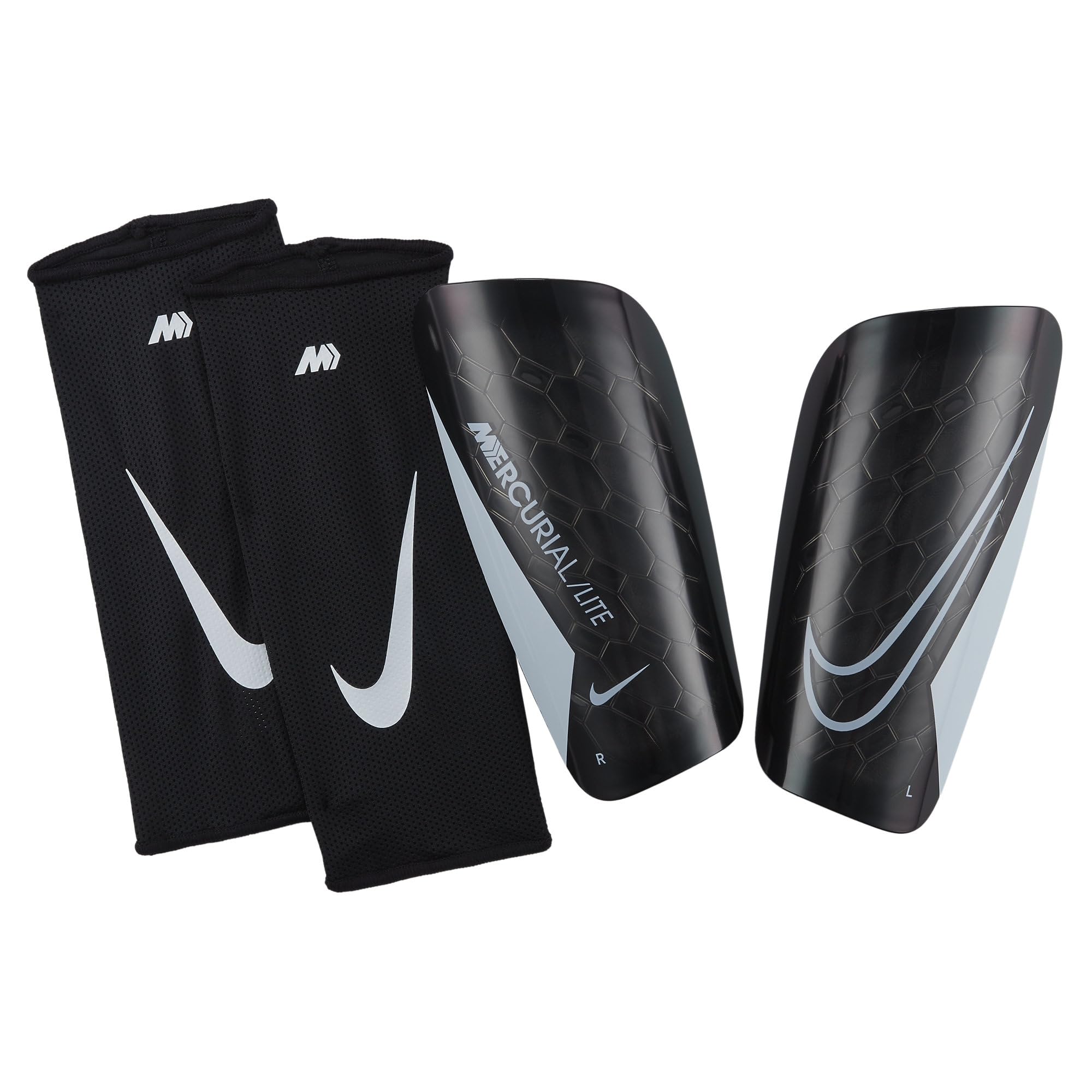 DN3611-010 NK MERC LITE - FA22 Shin guards Unisex Adult Black/Black/White Size XL