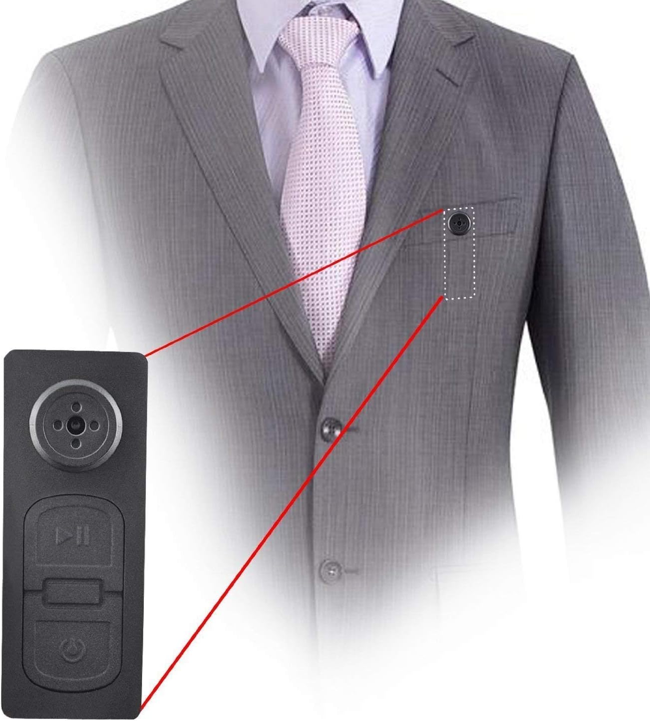 Paroxysm Mini Pocket Button Hidden Spy Video Camera with Motion Detection 1280x480p HD Recording (Black) | Paroxysm_Spy_048