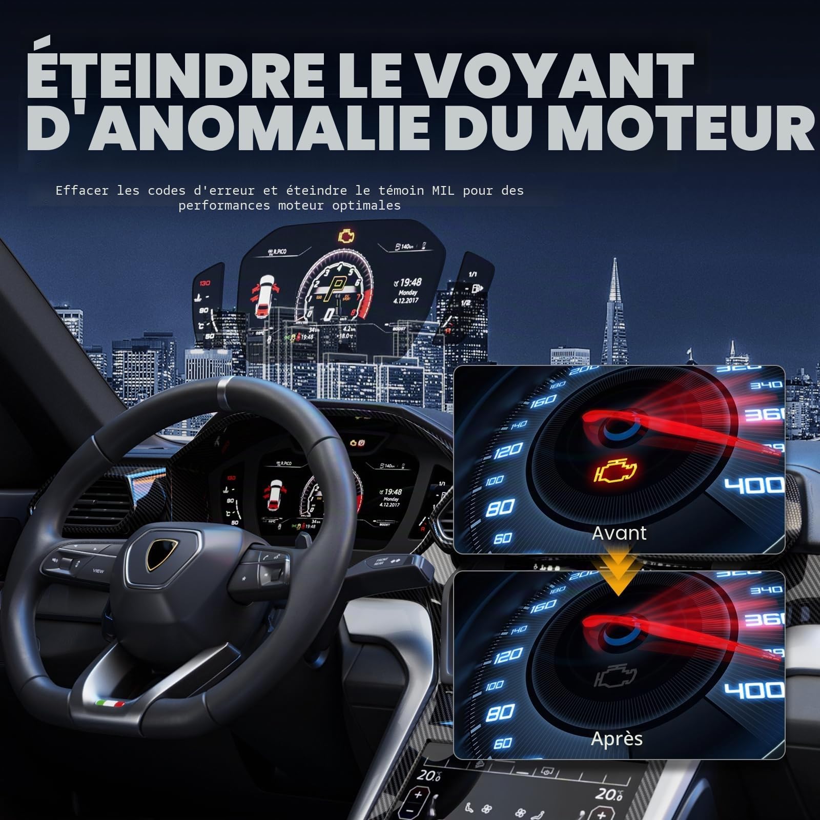 OBD2 Diagnostic Auto VDIAGTOOL VD30 Pro, Valise Diagnostic Voitures OBD2 EOBD, Français Lecteur Code D'Erreur, Multimarque Boitier OBD Erreur Contrôle Voyant Moteur pour Tous Les Véhicules OBD2-II
