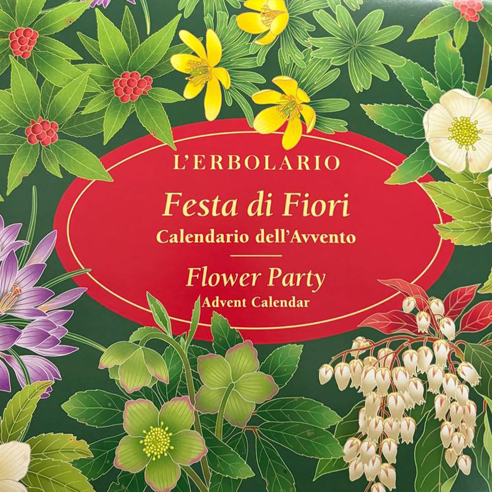 Erbolario - Calendario Dell' Avvento Natale 2025 - Set Regalo con 24 Segreti di Bellezza in Edizione Limitata + in OMAGGIO 2 Minitaglie Solari 100 ml + Beaty Pochette Erbolario