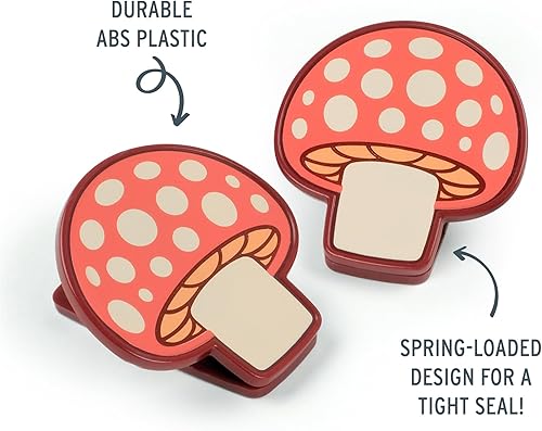 Miniatura 7 de SHROOMATES, clips para bolsa de setas, juego de 4