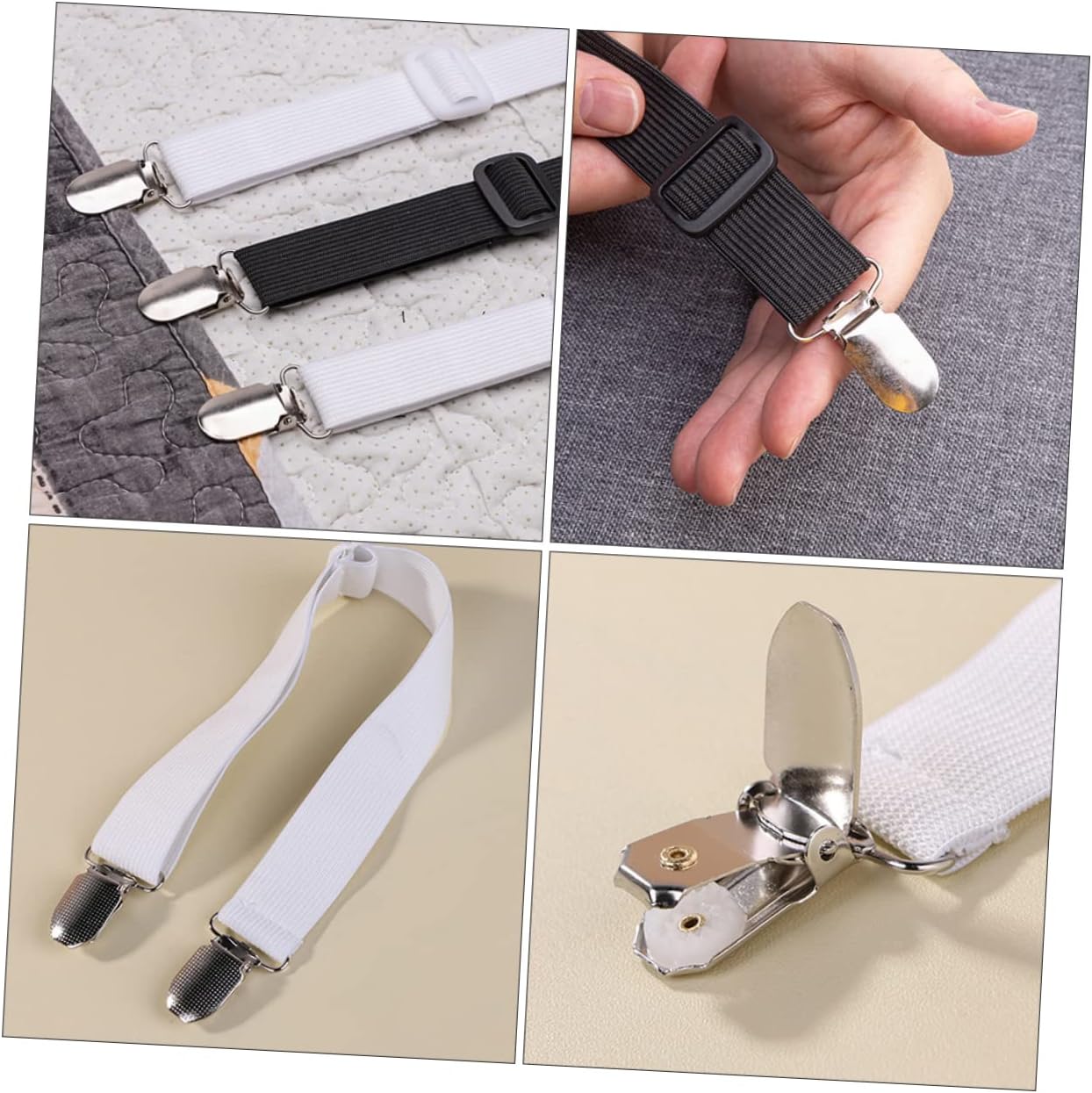 8pcs Elastic Bed Sheet Clips for Bed Sheet Gripper Fasteners Full Holder