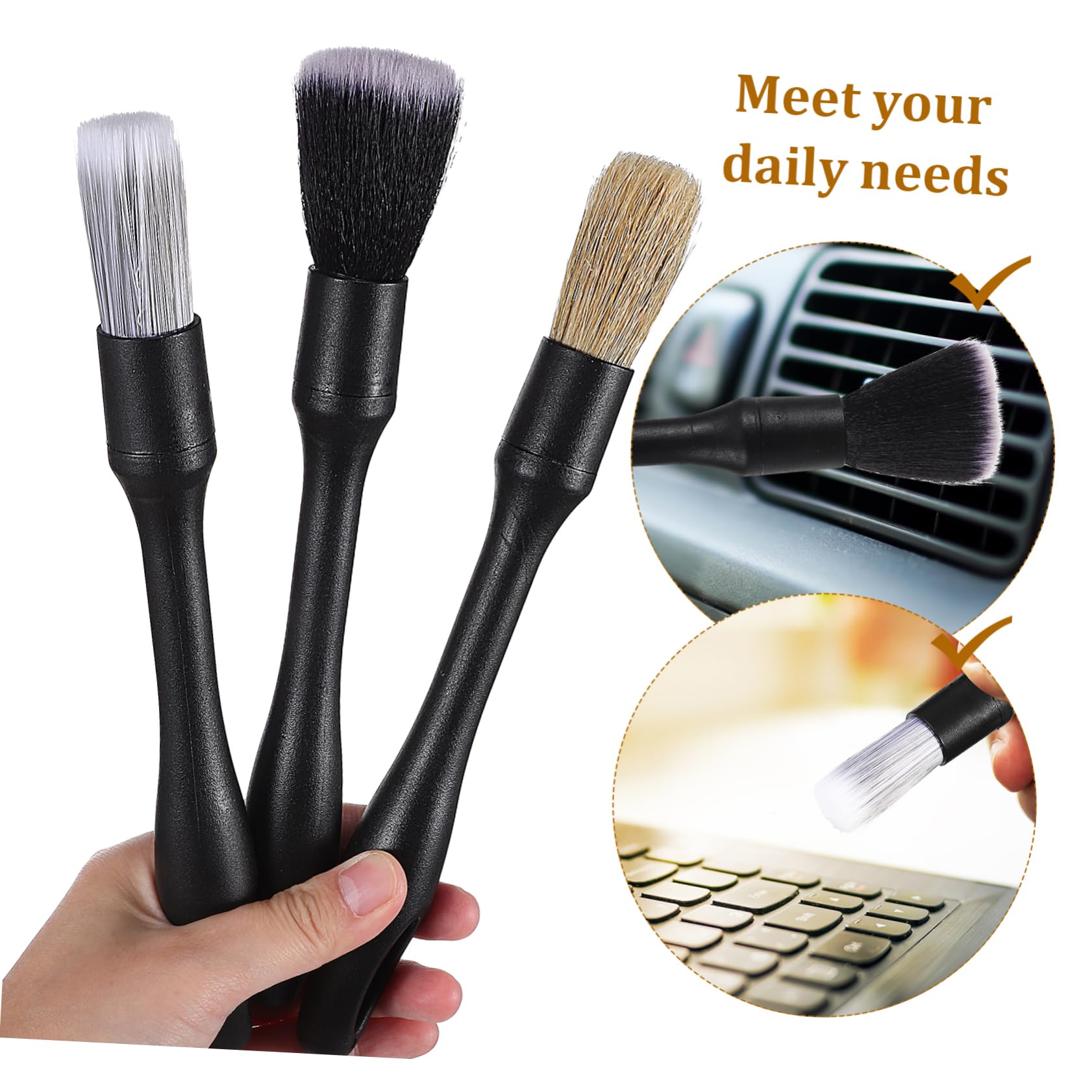 PRETYZOOM Kit De Detallado Para Coches Con Cepillos Para Interiores De Cepillos De Limpieza y Cabezales De Repuesto Herramientas Portátiles Para Limpieza De Detalles